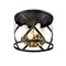 Z-Lite Malcalester 4 Light Flush Mount, Matte Black, Olde Brass & White 481F16-MB-OBR - alternate 5